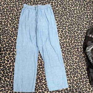 J. Crew Light Blue Wide-Leg Drawstring Pants